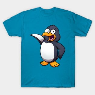 Cute Friendly Cartoon Penguin T-Shirt